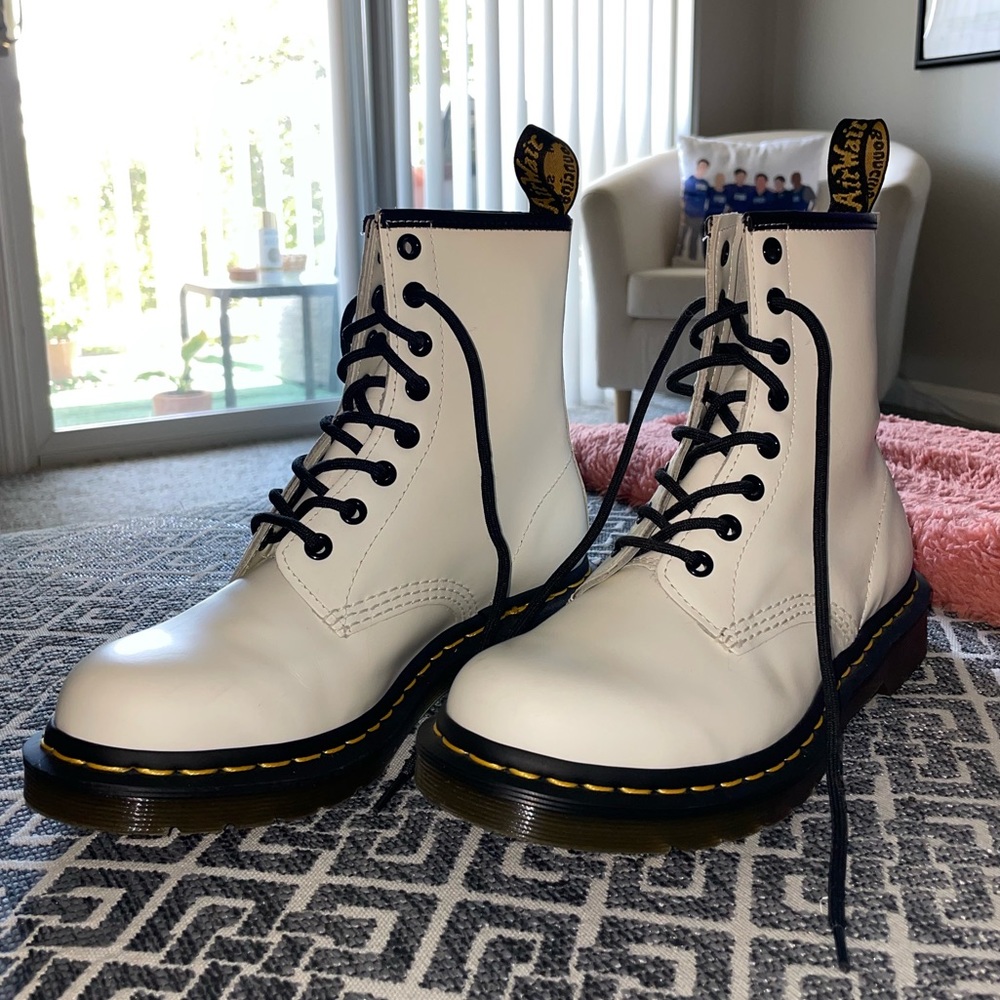 White Doc Marten Boots - Size 7